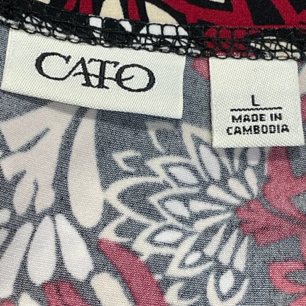 CATO Floral Sweetheart Neckline Blouse - Size Large - Picture 4 of 6